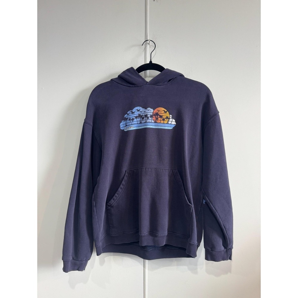 VTG Ezekiel Hoodie Mens Medium Purple‎ Fleece Pullover Beach Sunset Palm Skate